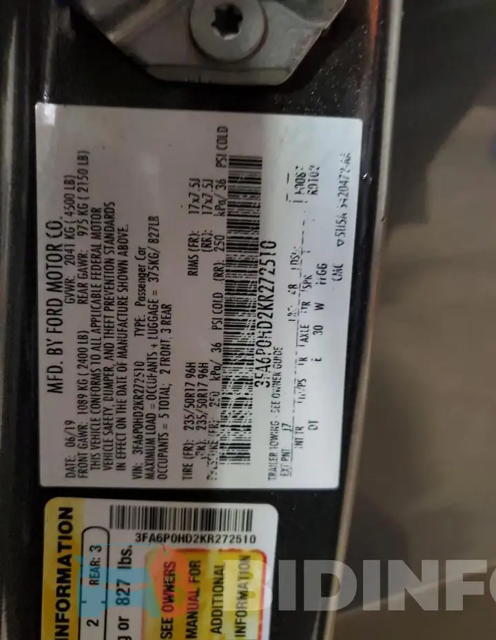 3FA6P0HD2KR272510 Photo# 12