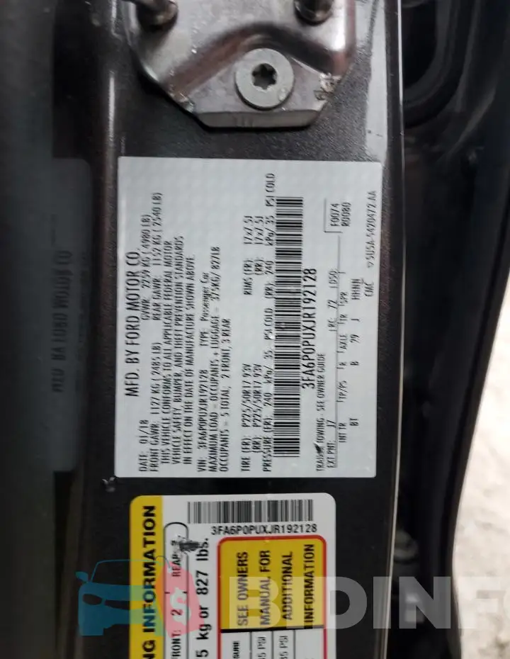 3FA6P0PUXJR192128 Photo# 12