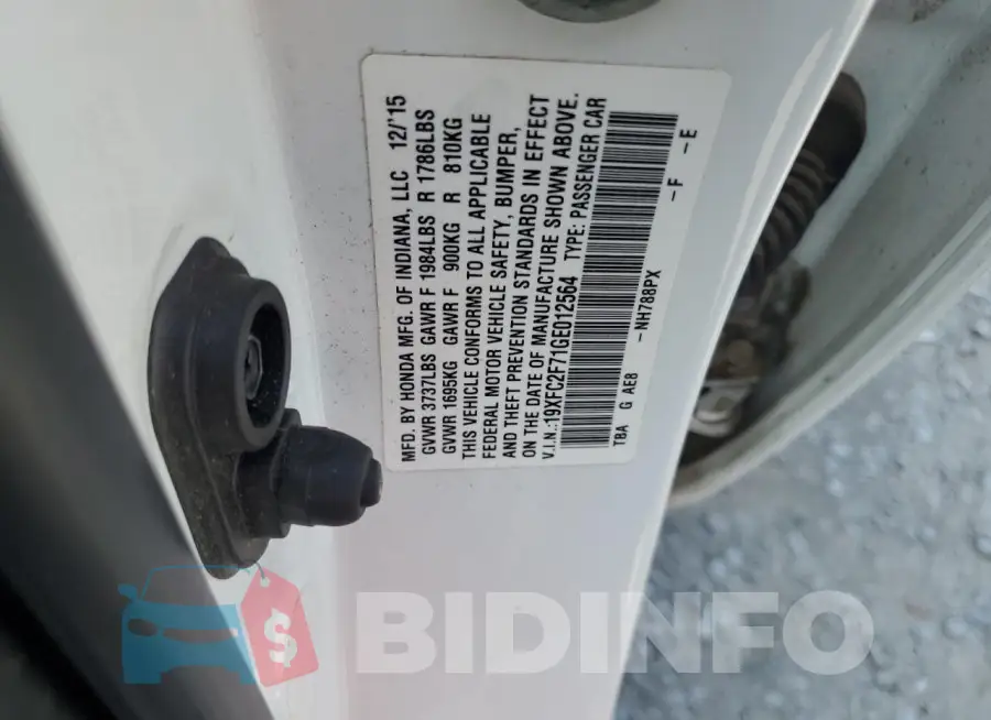 19XFC2F71GE012564 Photo# 12