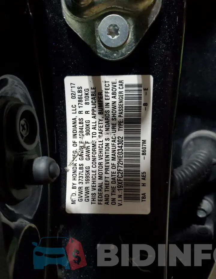 19XFC2F72HE034302 Photo# 13
