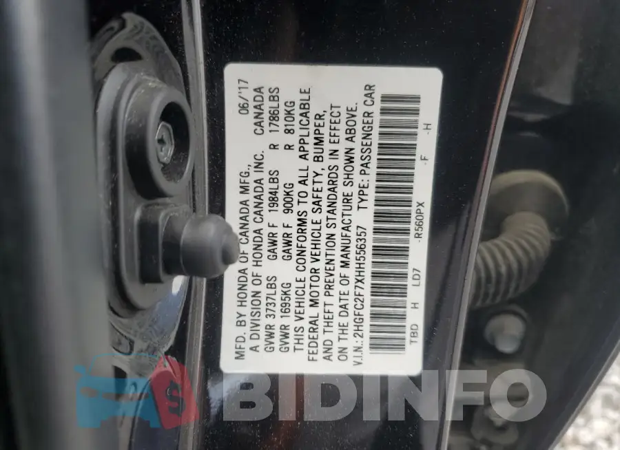 2HGFC2F7XHH556357 Photo# 12