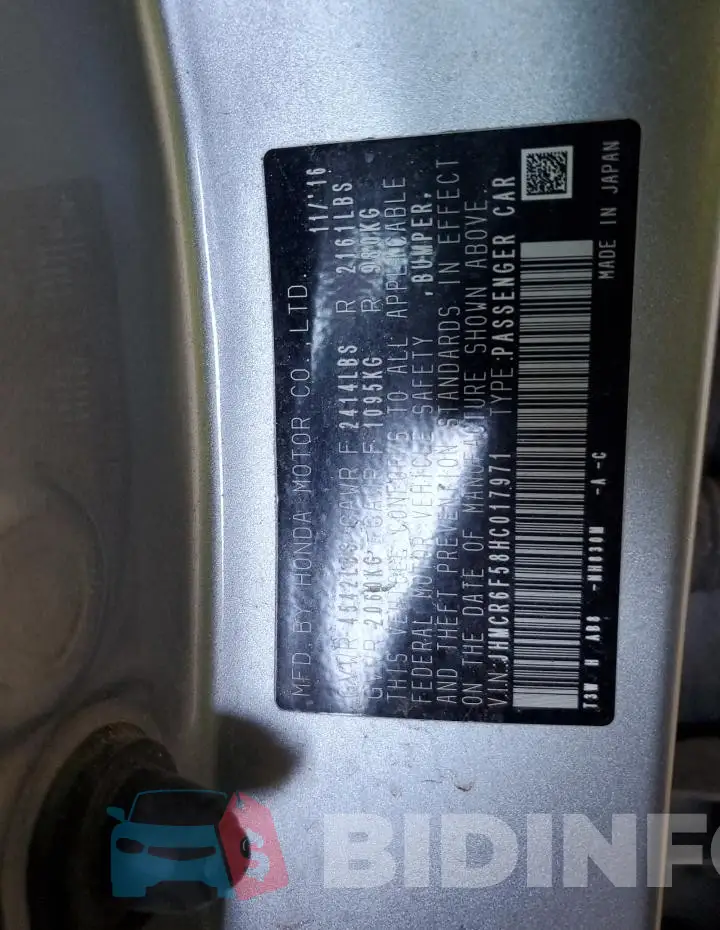 JHMCR6F58HC017971 Photo# 12
