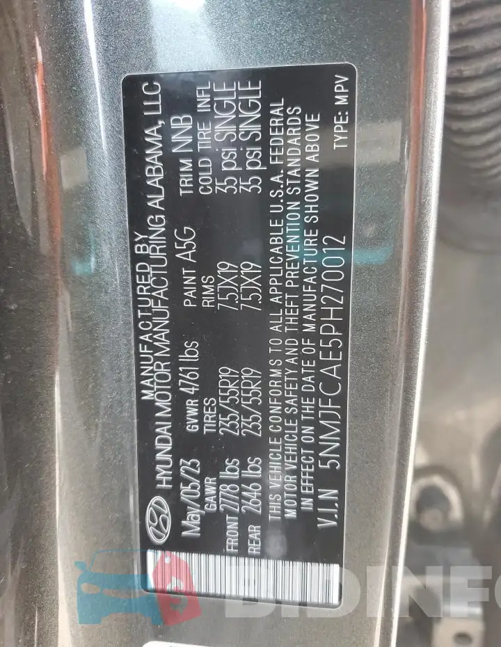 5NMJFCAE5PH270012 Photo# 13