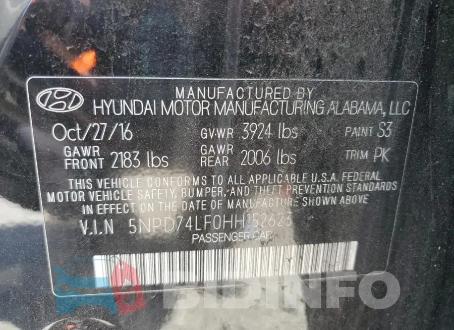 5NPD74LF0HH152623 Photo# 13