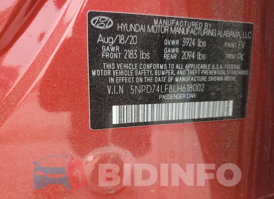 5NPD74LF8LH618002 Photo# 13