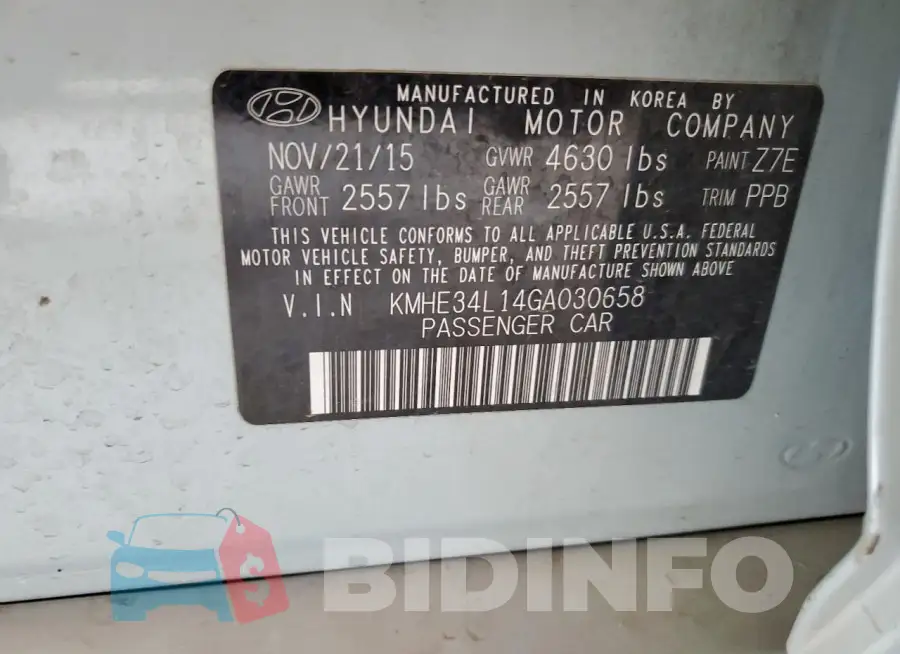 KMHE34L14GA030658 Photo# 12