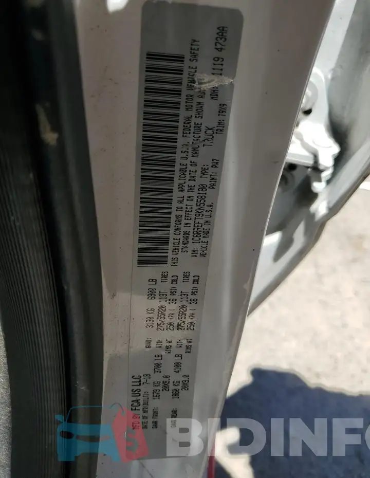 1C6RREFT9KN558180 Photo# 12