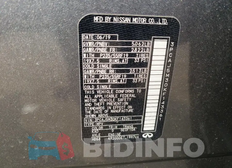 3PCAJ5M30KF143361 Photo# 13