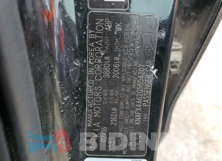 KNAFX4A62G5604207 Photo# 12