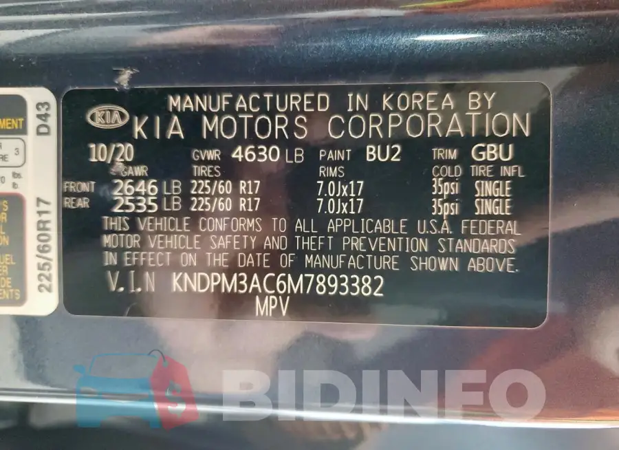 KNDPM3AC6M7893382 Photo# 13