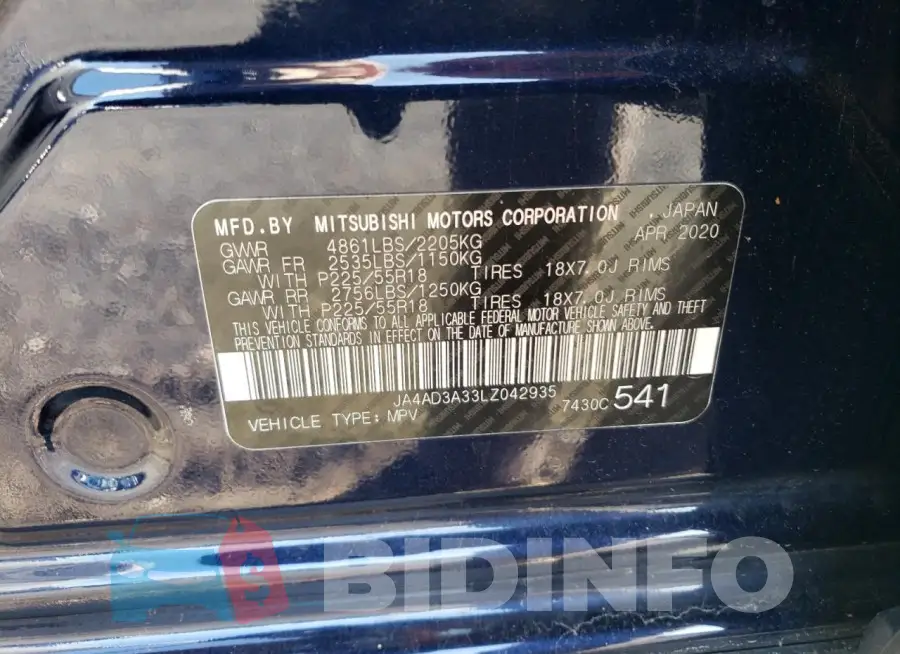 JA4AD3A33LZ042935 Photo# 13