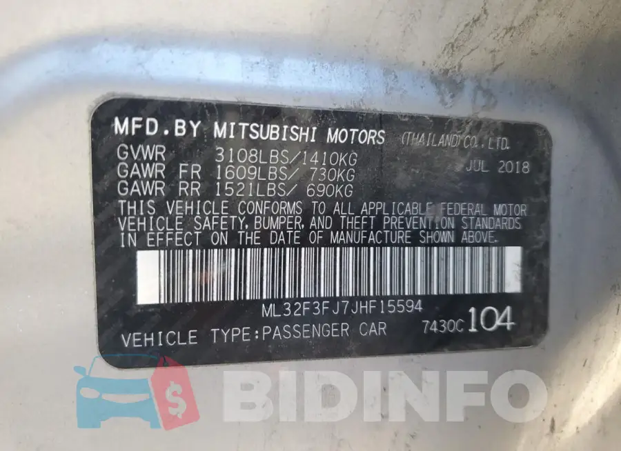 ML32F3FJ7JHF15594 Photo# 12