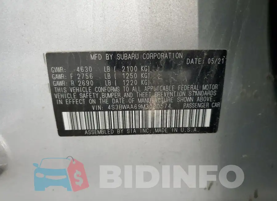 4S3BWAA69M3020574 Photo# 12