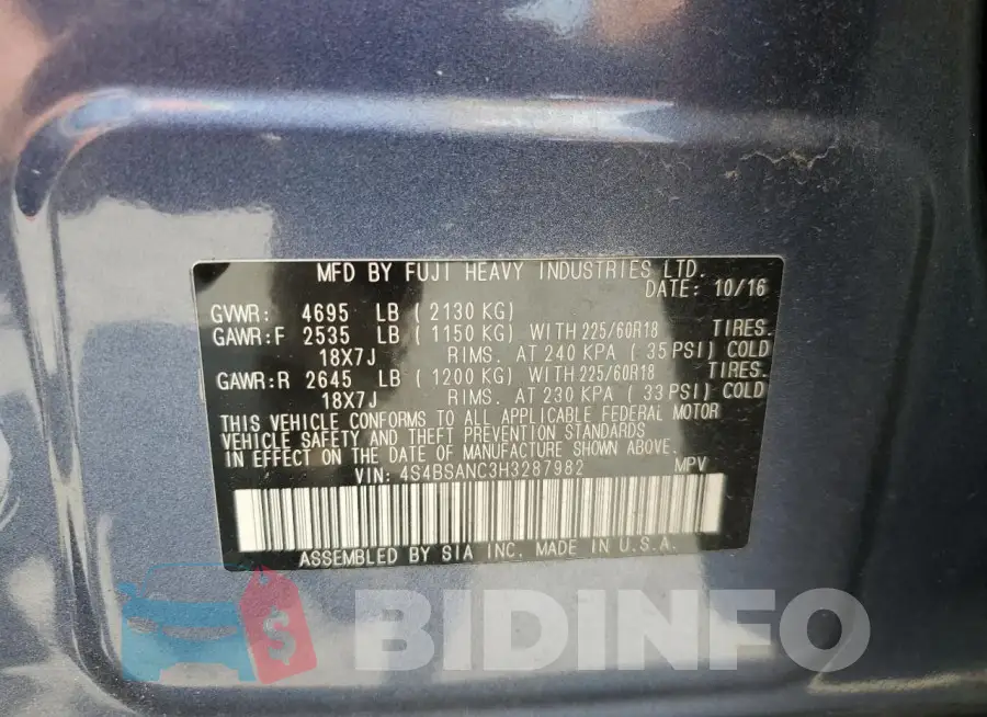 4S4BSANC3H3287982 Photo# 14
