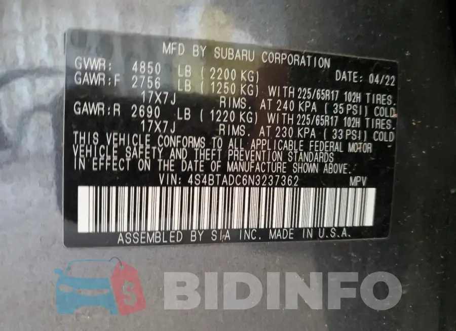 4S4BTADC6N3237362 Photo# 14