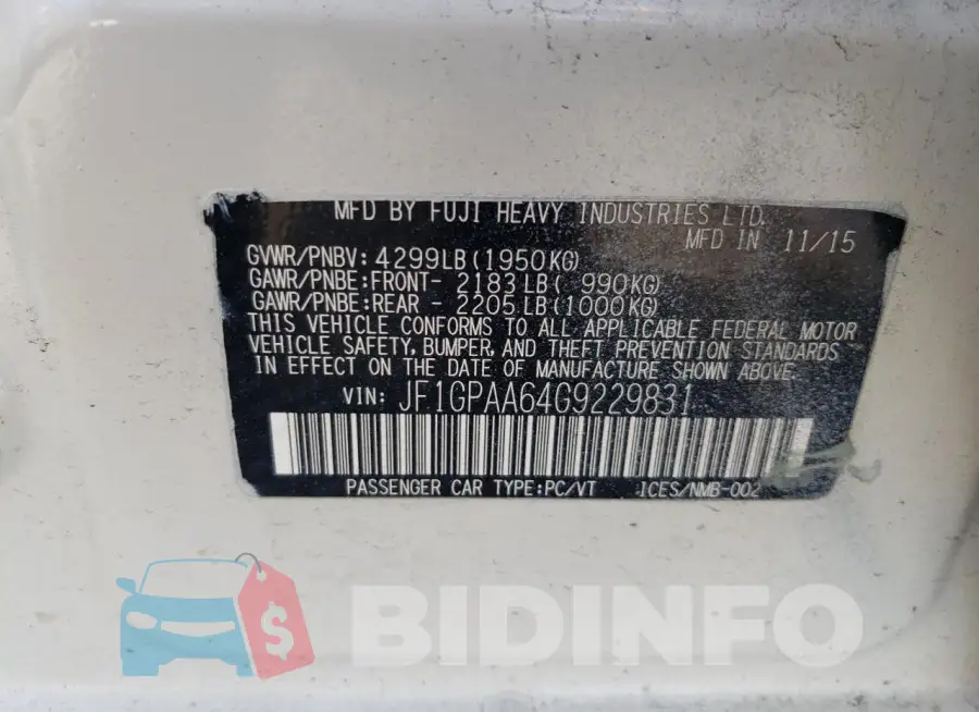 JF1GPAA64G9229831 Photo# 13