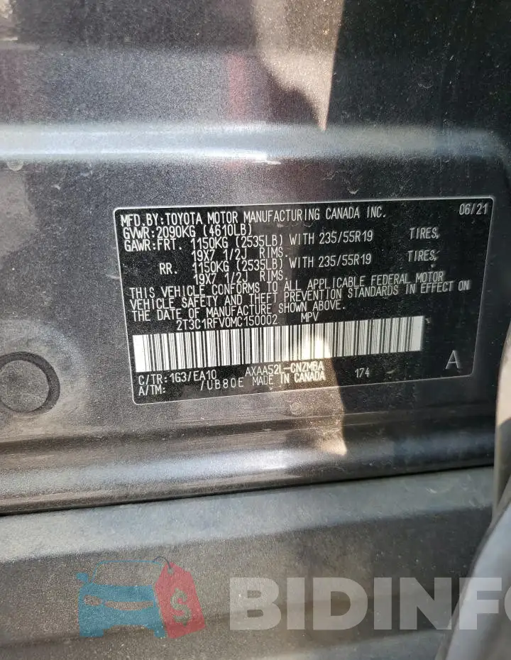 2T3C1RFV0MC150002 Photo# 13