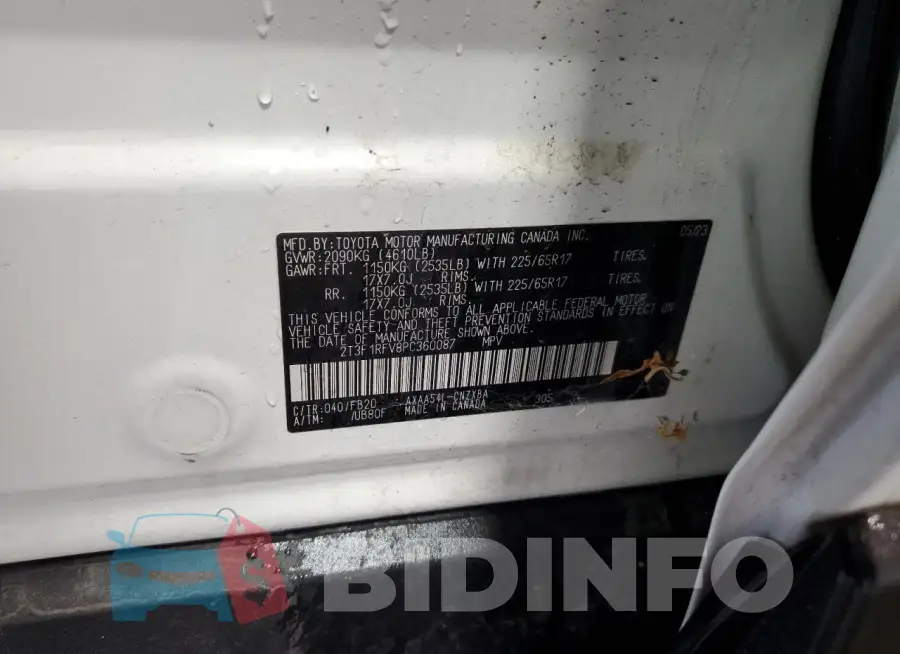 2T3F1RFV8PC360087 Photo# 14