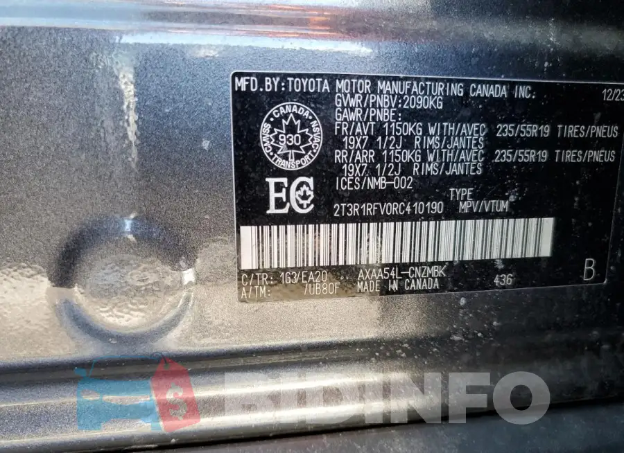 2T3R1RFV0RC410190 Photo# 13
