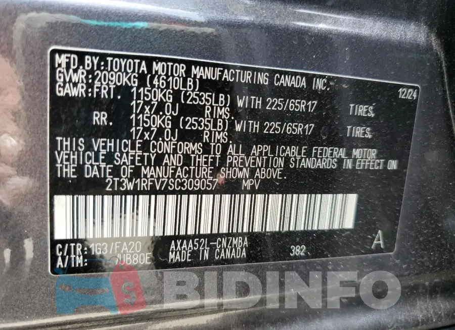 2T3W1RFV7SC309057 Photo# 13