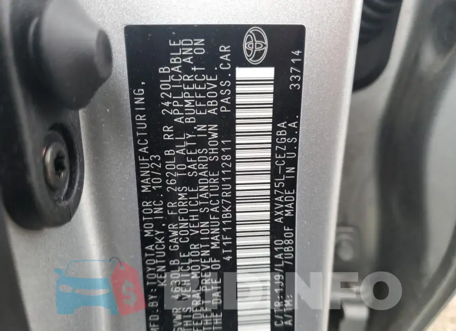 4T1F11BK7RU112811 Photo# 12