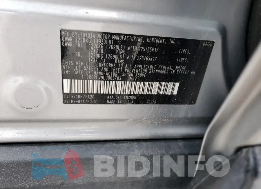 4T3R6RFV9LU003783 Photo# 12