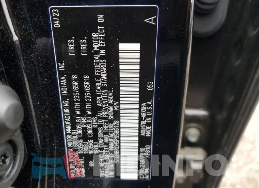 5TDBBRCH5PS586128 Photo# 12