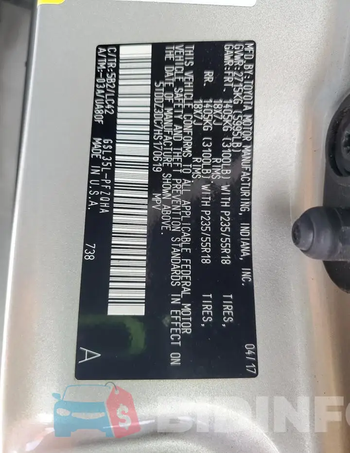 5TDDZ3DC7HS170619 Photo# 13