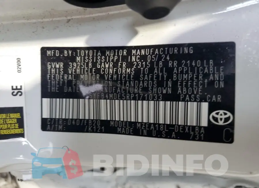 5YFB4MDE5RP171033 Photo# 12