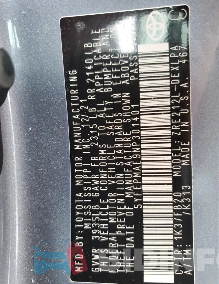 5YFEPMAE9NP301401 Photo# 12