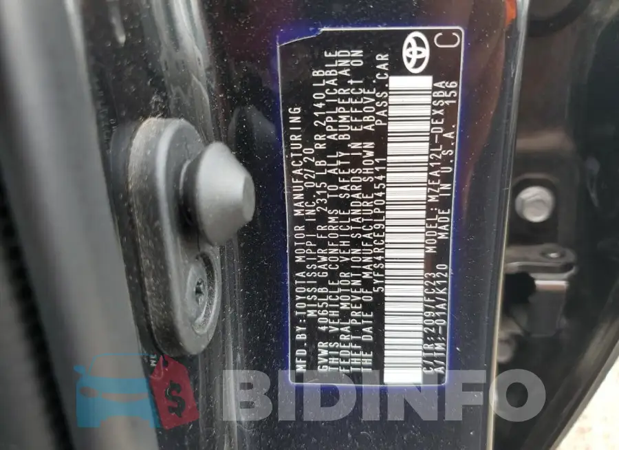 5YFS4RCE9LP045411 Photo# 12