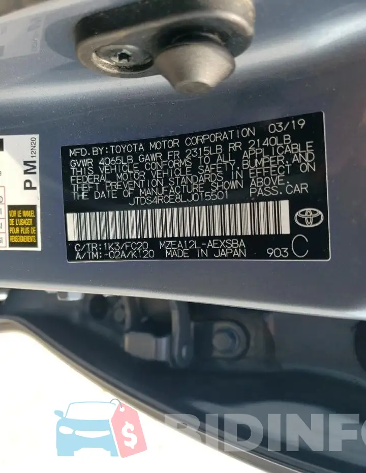 JTDS4RCE8LJ015501 Photo# 13