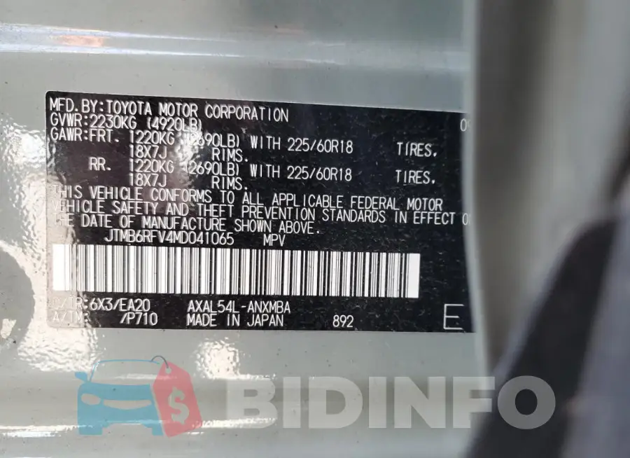 JTMB6RFV4MD041065 Photo# 13
