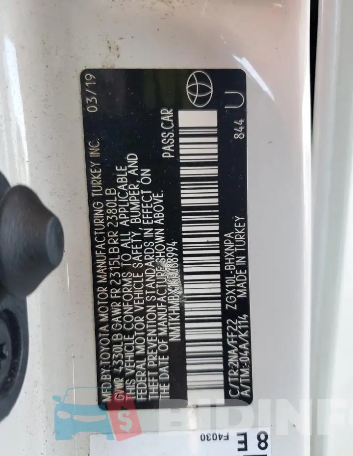 NMTKHMBX1KR088994 Photo# 14