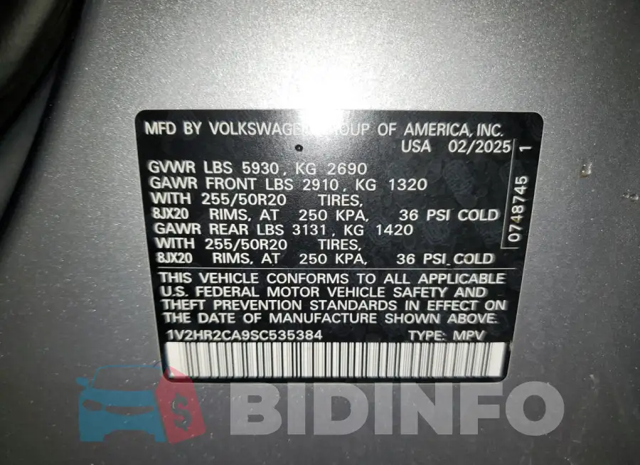 1V2HR2CA9SC535384 Photo# 13