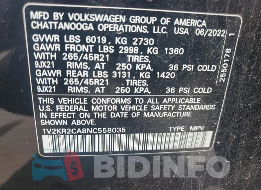1V2KR2CA8NC558035 Photo# 13