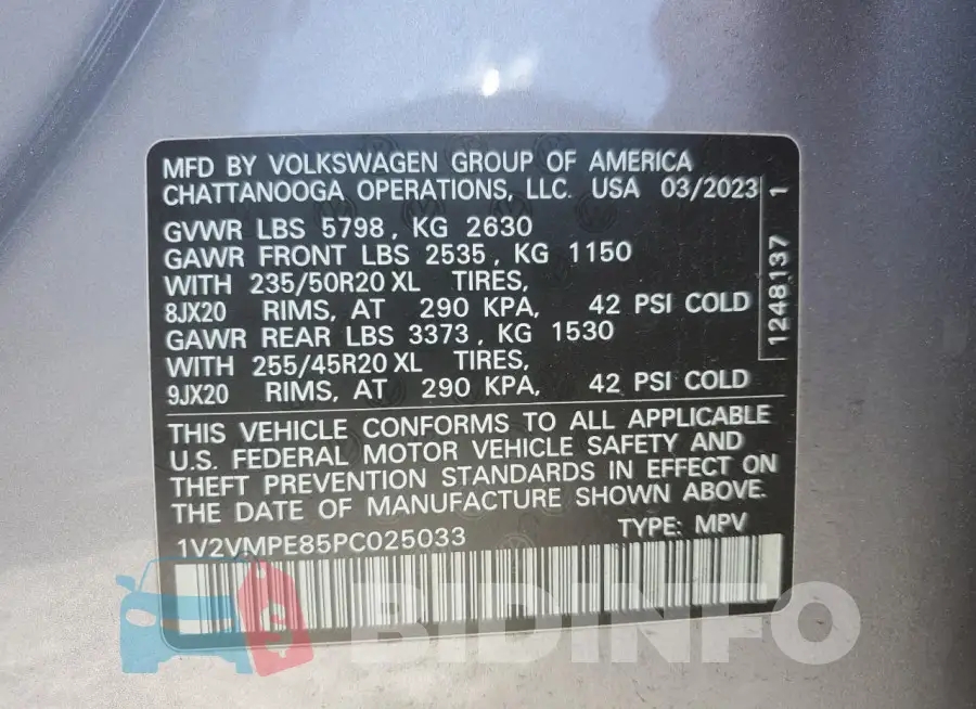1V2VMPE85PC025033 Photo# 14