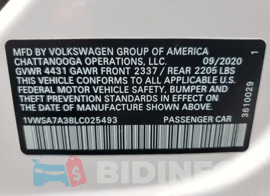 1VWSA7A38LC025493 Photo# 12