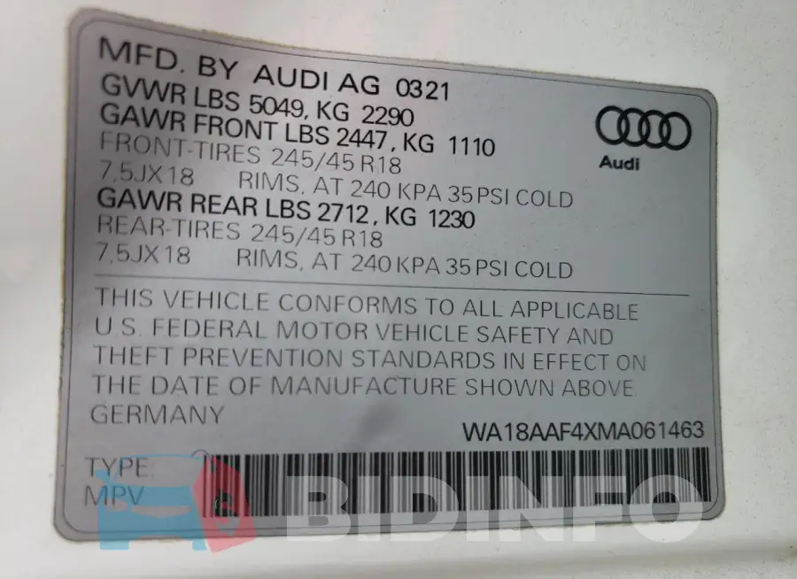 WA18AAF4XMA061463 Photo# 13