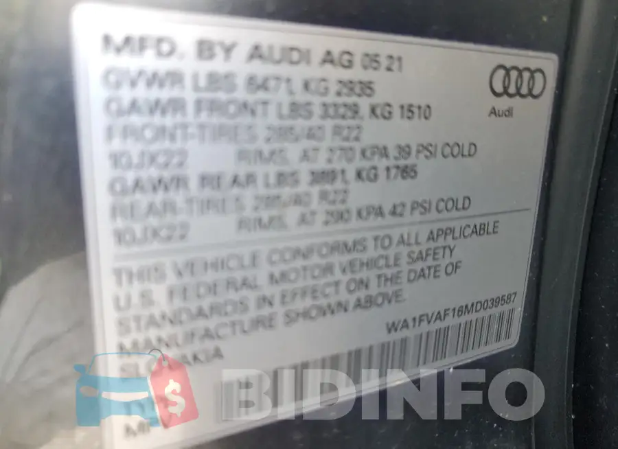 WA1FVAF16MD039587 Photo# 13