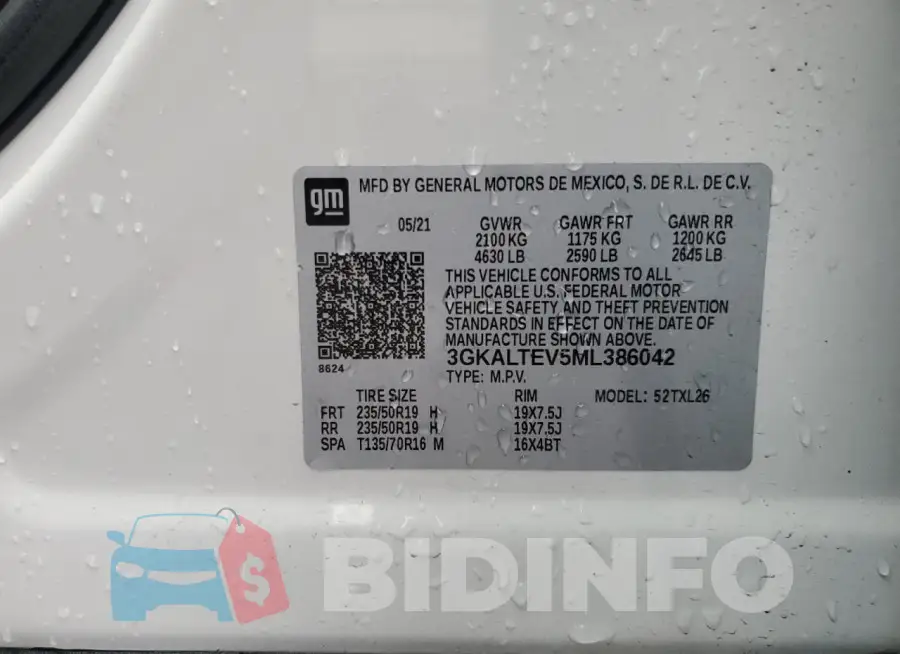3GKALTEV5ML386042 Photo# 13