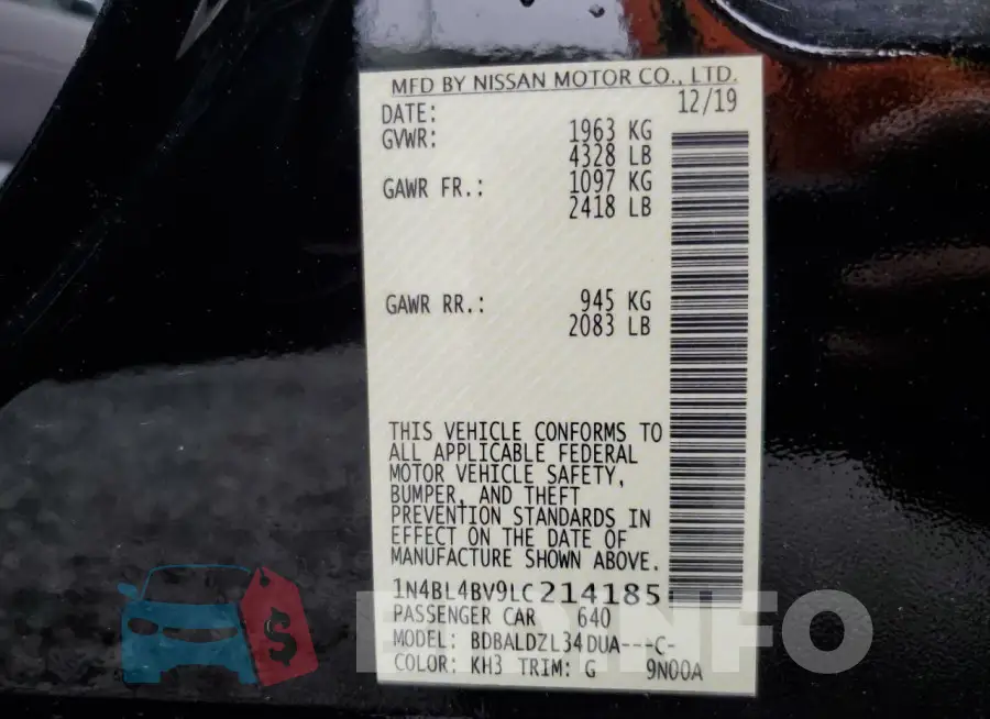 1N4BL4BV9LC214185 Photo# 12
