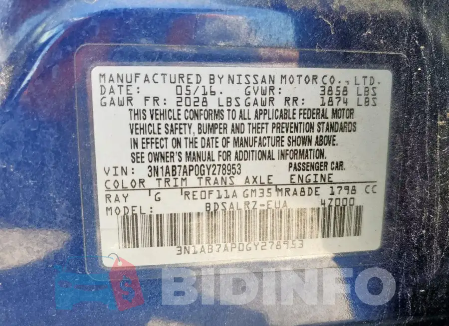 3N1AB7AP0GY278953 Photo# 12