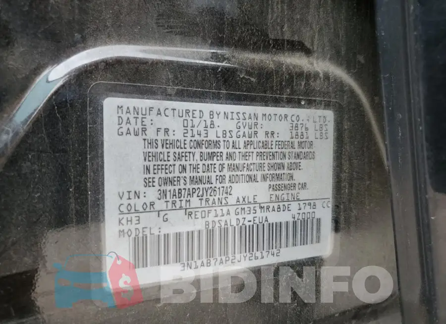 3N1AB7AP2JY261742 Photo# 12