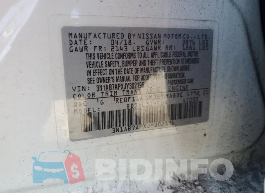 3N1AB7APXJY302196 Photo# 12