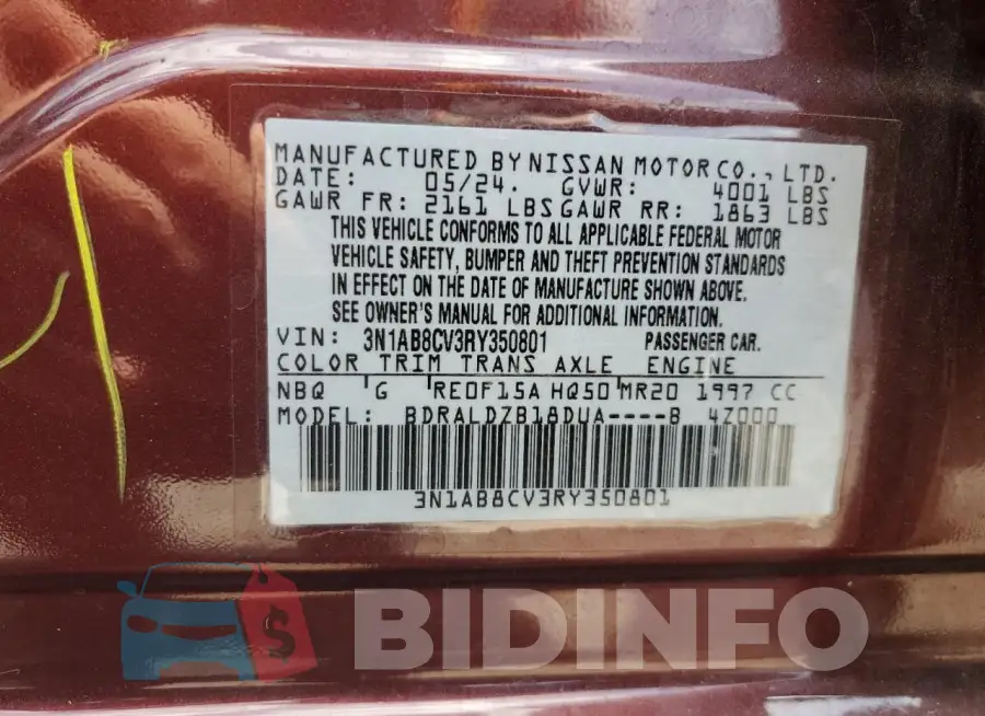 3N1AB8CV3RY350801 Photo# 12