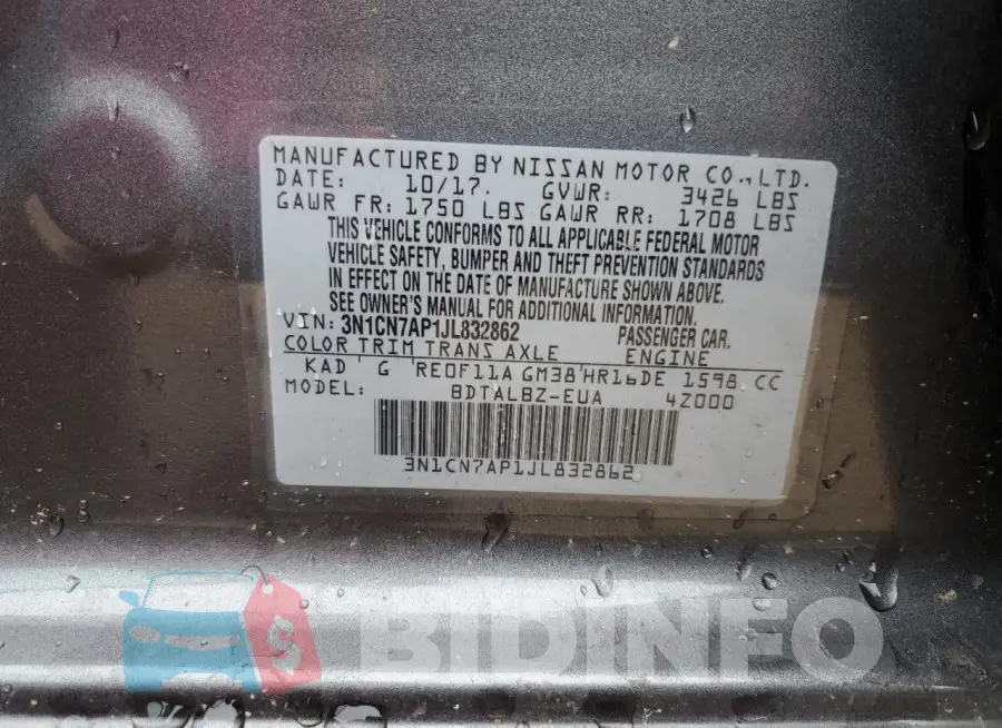 3N1CN7AP1JL832862 Photo# 12