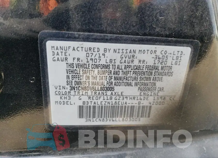 3N1CN8DV6LL803005 Photo# 12
