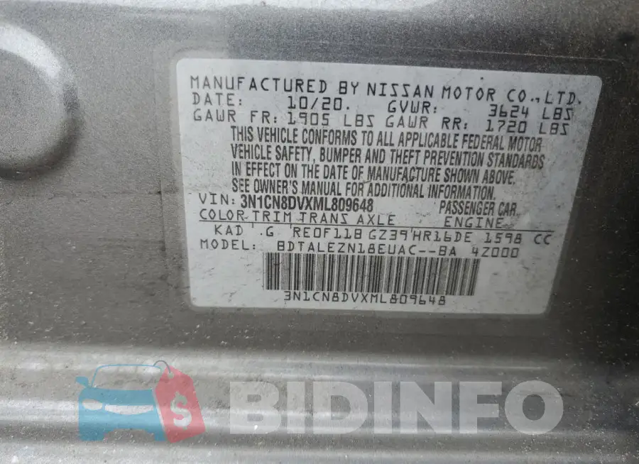 3N1CN8DVXML809648 Photo# 12