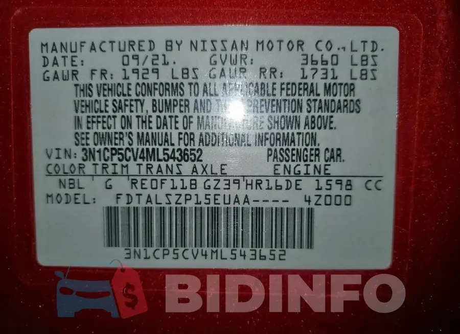3N1CP5CV4ML543652 Photo# 13